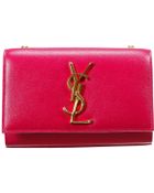 Saint Laurent Monogramme Tracollina Pelle Grain De Poudre - Lyst