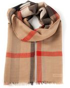 Burberry London House Check Fringed Scarf - Lyst