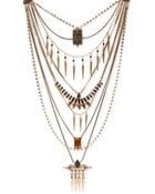 Lucky Brand Goldtone Drama Layered Necklace - Lyst