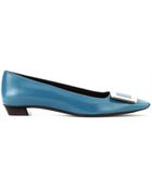 Roger Vivier Belle Vivier Leather Ballerinas - Lyst