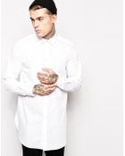 Asos Smart Shirt In Longline With Long Sleeves - Lyst