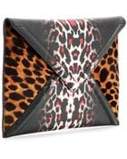 McQ by Alexander McQueen Printed Faux-Leather Textured Clutch - Lyst