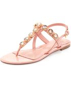 Tory Burch Mariah Crystal Thong Sandal Sorbet - Lyst
