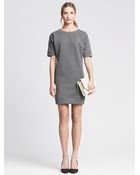 Banana Republic Light Gray Quilted Dress - Lyst