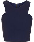Topshop V Neck Cutaway Crop Top - Lyst
