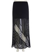 River Island Black Lace Insert Maxi Skirt - Lyst