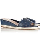 Oscar de la Renta Lido Leather Espadrille Wedge Sandals - Lyst