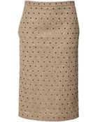 No 21 Genie Crystal-Embellished Lace Skirt In Camel - Lyst