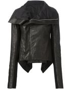 Rick Owens Funnel Neck Biker Jacket - Lyst