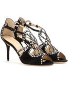Charlotte Olympia Shanglow Embellished Suede Sandals - Lyst