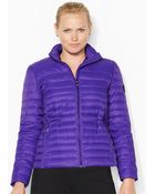 Lauren by Ralph Lauren Quilted Mockneck Jacket - Lyst
