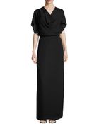 Halston Heritage Flutter-Sleeve Silk Gown - Lyst
