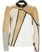 Helmut Lang Paneled Leather And Calf Hair Biker Jacket - Lyst