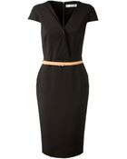Victoria Beckham Draped Top Fitted Dress - Lyst