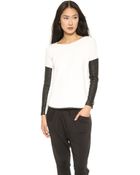 Generation Love Quilted Sleeve Sweatshirt - Cream - Lyst