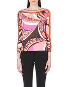 Emilio Pucci Abstract-Print Jersey Top - Lyst