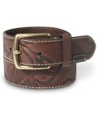 Tommy Hilfiger Ecru Stitch Embossed Leather Belt - Lyst