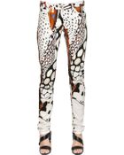 Roberto Cavalli Printed Cotton Denim Jeans - Lyst