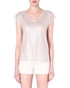 Maje Florange Coated T-Shirt - Lyst