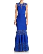 Tadashi Shoji Illusion Mermaid Gown - Lyst