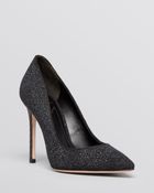 B Brian Atwood Pointed Toe Evening Pumps - Naina Sugar Textured High Heel - Lyst