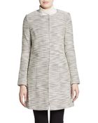 T Tahari Tweed Knit Coat - Lyst