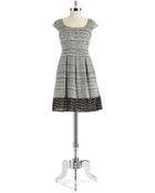 Nine West Fit and Flare Capped Sleeved Dress - Lyst
