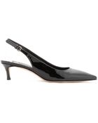 Miu Miu Patent-Leather Sling-Back Kitten-Heel Pumps - Lyst