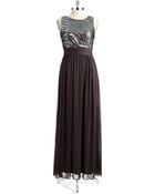 Betsy & Adam Sequin Bodice Gown - Lyst
