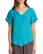 Halston Heritage Silk Dolman-Sleeve Top - Lyst