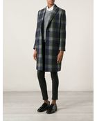 Mauro Grifoni Checked Pattern Belted Coat - Lyst