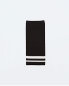 Zara Tube Skirt With Striped Hem - Lyst