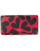 Saint Laurent Heart Print Wallet - Lyst