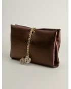 Roberto Cavalli Chain Trim Clutch - Lyst