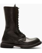 Rick Owens Black Leather Zip_up Army Boot - Lyst