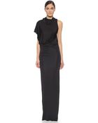 Gareth Pugh Drape Long Dress - Black - Lyst