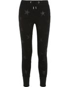 Zoe Karssen Leather-Appliquéd Cotton-Jersey Track Pants - Lyst