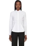 McQ by Alexander McQueen White Bib Front Volume Blouse - Lyst