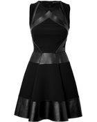 David Koma Leather/Haircalf Strapless Dress - Lyst