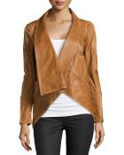 Donna Karan New York Leather Jacket With Stretch Jersey Inset - Lyst