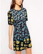 Oasis Rose Print Shift Dress - Lyst