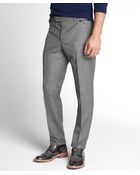 Prada Grey Wool Flat Front Straight Leg Pants - Lyst