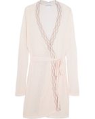 Eberjey Mabel Lace-trimmed Jersey Robe - Lyst