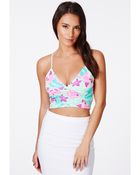 Missguided Tropica Tropical Print Bralet - Lyst