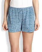 Vince Silk Static-Print Shorts - Lyst