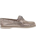 Sperry Top-sider Authentic Original 2 Eye Platinum Metallic Leather - Lyst