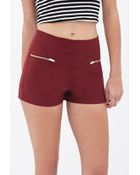 Forever 21 Zippered Woven Shorts - Lyst