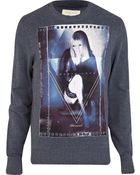 River Island Blue Negative Girl Print Sweatshirt - Lyst