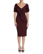Donna Karan New York Cap Sleeve Flutter Dress - Lyst