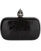 Alexander McQueen Patent Ivy Skull Clutch - Lyst